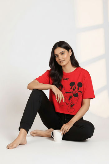 Buy Zivame 2 Mile Fashion Knit Cotton Loungewear Set - Black Beauty